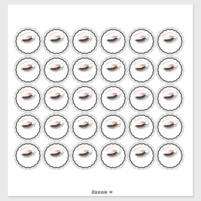 Logo Custom Eyes Lashes Beauty Studio Cosmetics Sticker (Sheet)