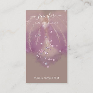 Logo Custom Jewelry Card Social Crystals Florals