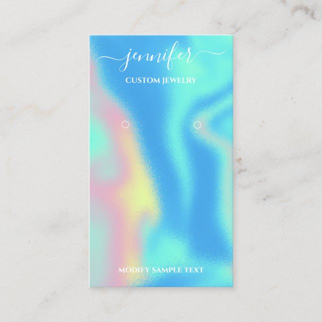 Logo Custom Jewelry Card Social Holograph Glam (Front)