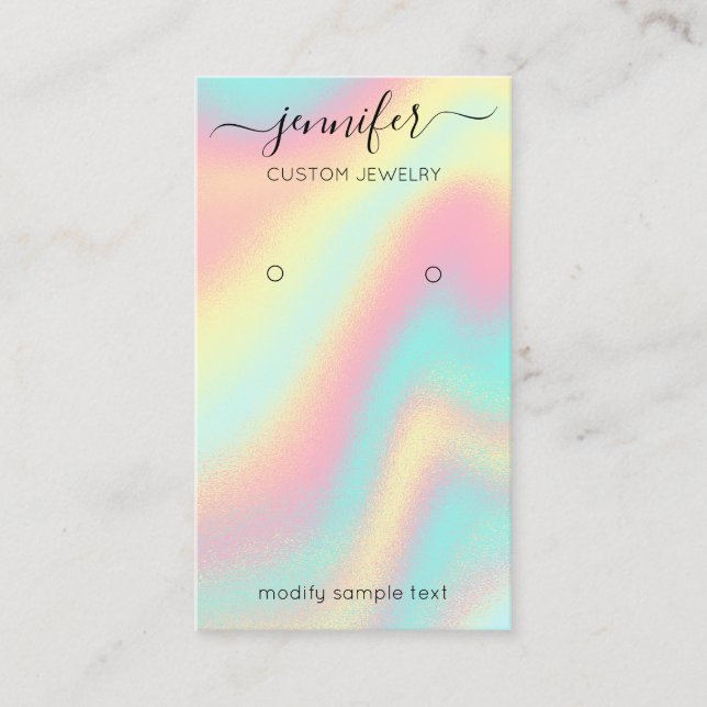 Logo Custom Jewelry Card Social Holographic (Front)