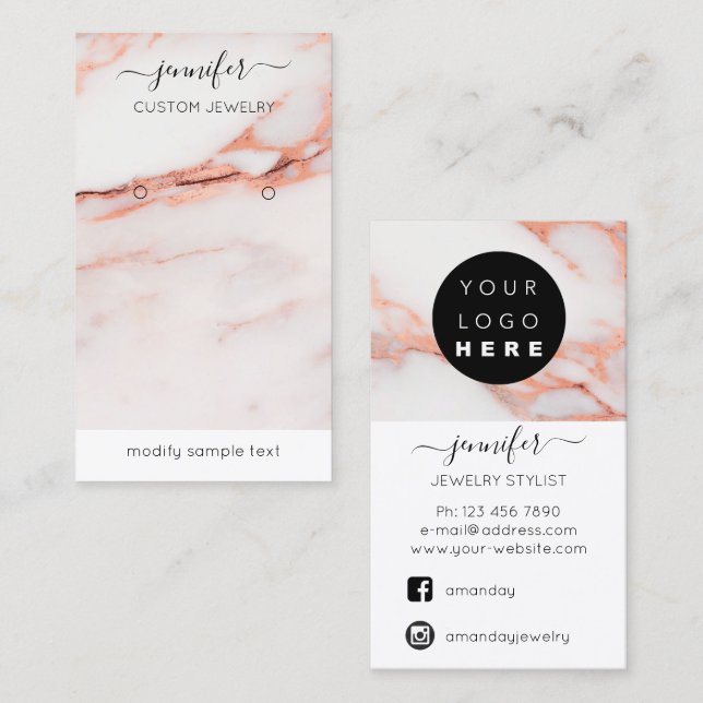 Logo Custom Jewelry Card Social Media Abstract (Front/Back)