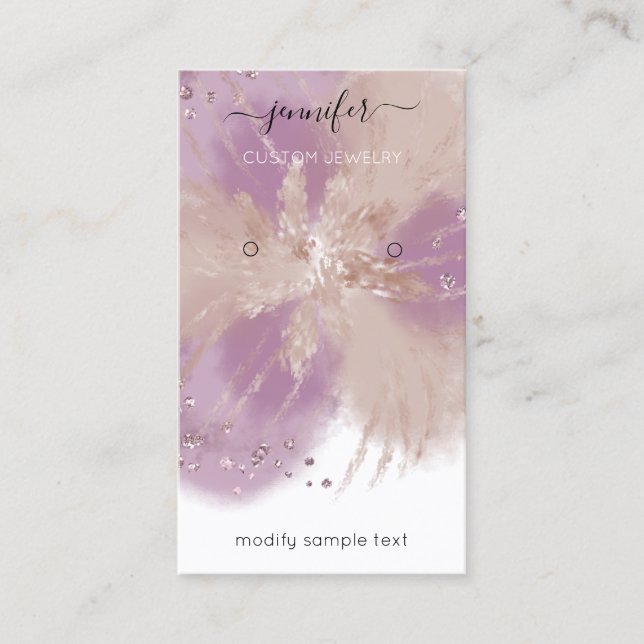 Logo Custom Jewelry Card Social Media Eggplant Ros (Front)