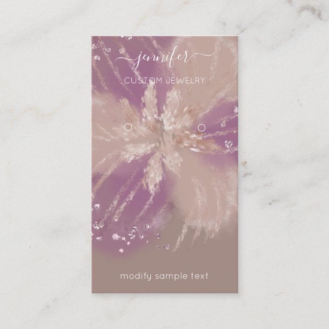 Logo Custom Jewelry Card Social Media Floral Rose (Front)