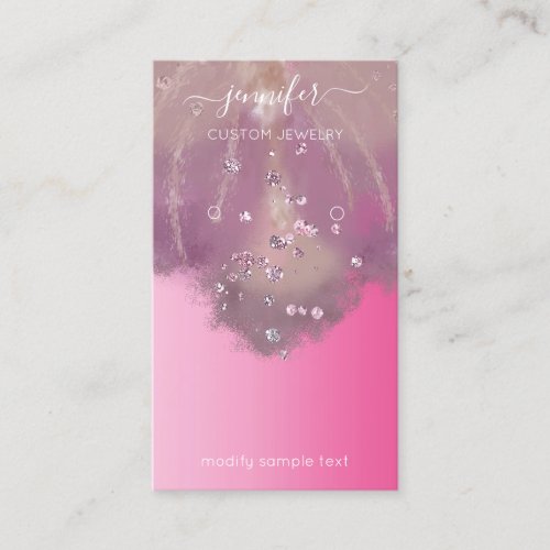 Logo Custom Jewelry Card Social Pink Florals