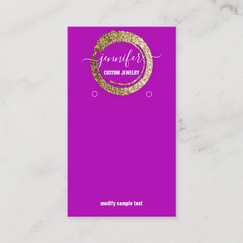 Logo Custom Jewelry Social Media Pink Fuchsia Gold Business Card