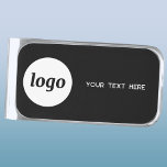 Logo Custom Text Business Promotional Silver Finish Money Clip<br><div class="desc">Simple logo with custom text business branding promotional design to promote your business. Use them yourself, sell them, or give them away to staff, employees, clients and customers at events, meetings, trade shows, retail or any professional setting. With a clean and modern design featuring your company logo and choice of...</div>