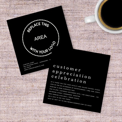 Logo Customer Appreciation Day Business Black Invitation
