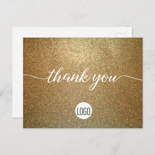 Logo Customer Appreciation Faux Gold  Postcard