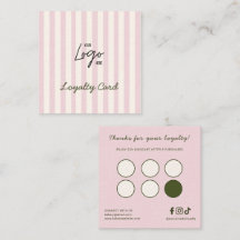Logo Cute Pink & Ivory Stripes Bakery