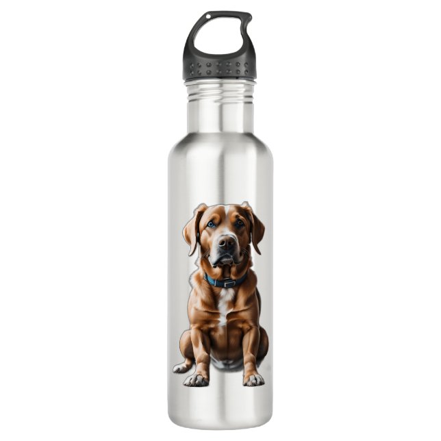 logo design t-shirt dog stainless steel water bottle (Front)