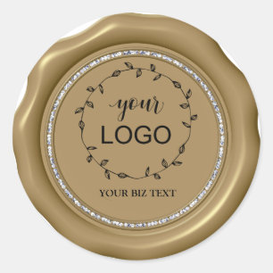 *~* LOGO Diamond Circle GOLD Wax Seal Stickers