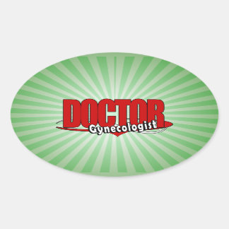 LOGO DOCTOR GYNECOLOGIST OVAL STICKER