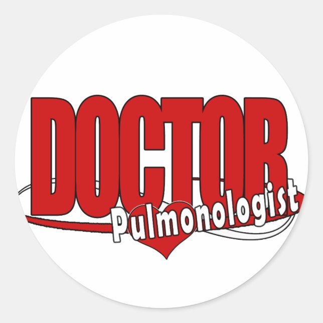 LOGO DOCTOR PULMONOLOGIST CLASSIC ROUND STICKER (Front)
