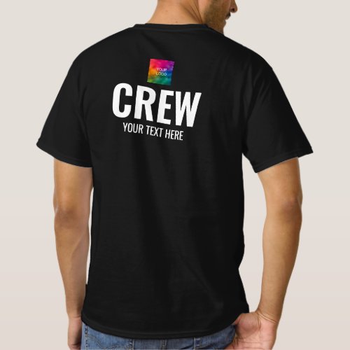 Logo Double Sided Design Crew Mens Black Value T_Shirt