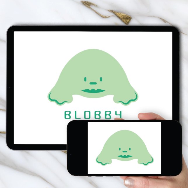 Logo Download Blob Character Brand | Fun Mascot Invitation (Creator Uploaded)