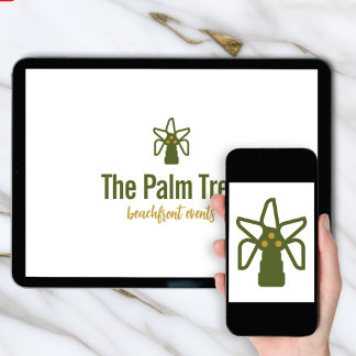 Logo Download Coconut Palm Tree Tropical Brand Invitation
