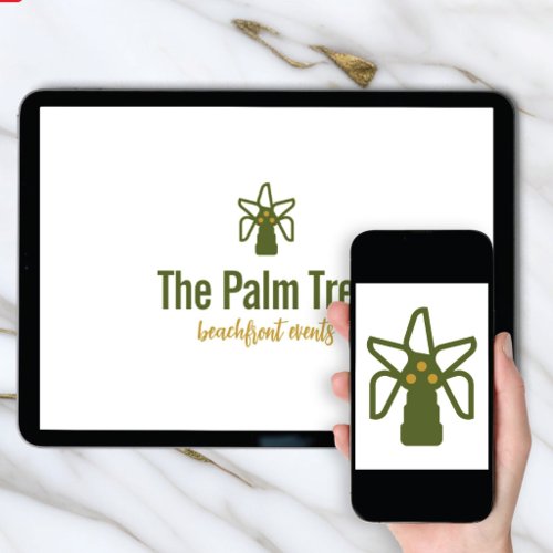 Logo Download Coconut Palm Tree Tropical Brand Invitation