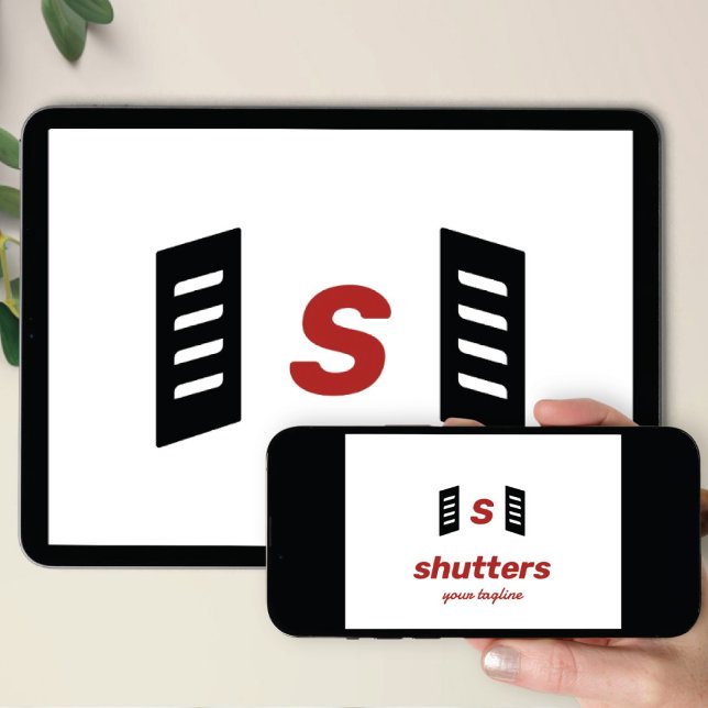 Logo Download Window Shutters Monogram Brand Invitation (Creator Uploaded)