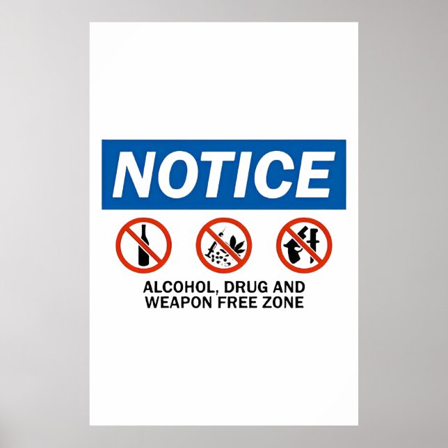 Logo Drug Free For School Poster (Front)