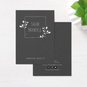 Logo Earring Display Card • Sketched Floral Frame