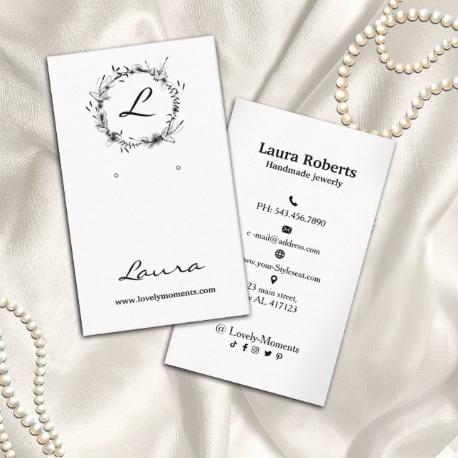 Logo earring display card Social Media Black White (Creator Uploaded)