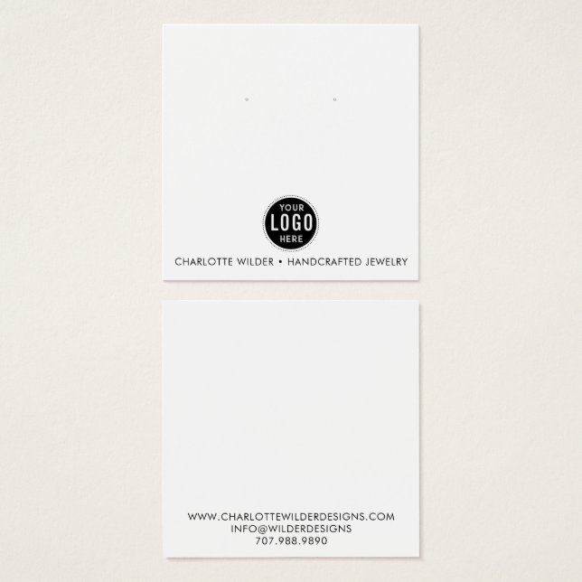 Logo Earring Jewelry Display Card (Front & Back)