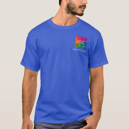 Logo Employee Name Deep Royal Blue Men&#39;s T-Shirt