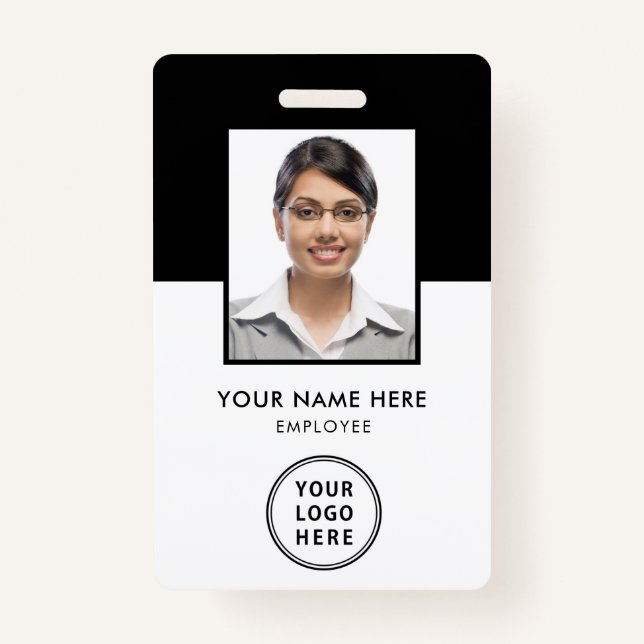 Logo Employee Photo ID Black Badge (Front)