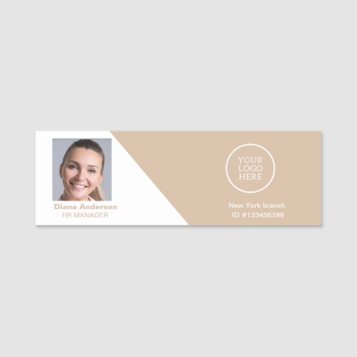 Logo Employee Photo Magnetic Safety Pin Name Tag