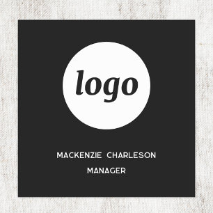 Logo Employee Staff Black Magnetic or Pin Name Tag