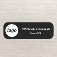 Logo Employee Staff Black Magnetic or Pin