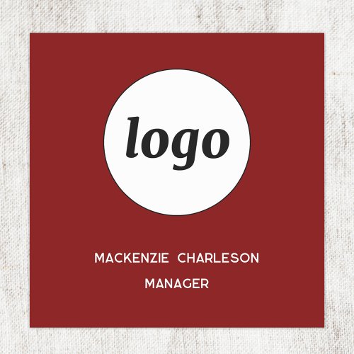 Logo Employee Staff Burgundy Red Magnetic or Pin Name Tag