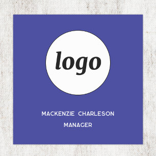 Logo Employee Staff Cobalt Blue Magnetic or Pin Name Tag