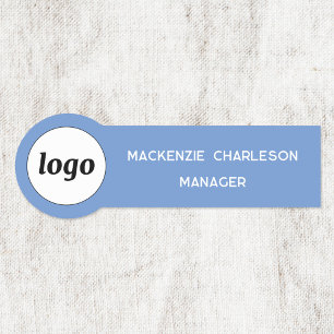 Logo Employee Staff Sky Blue Business Name Tag