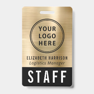 Logo Event Staff Employee Gold Identification Badge