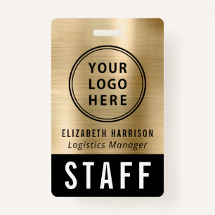 Logo Event Staff Employee Gold Identification Badge