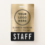 Logo Event Staff Employee Gold Identification Badge