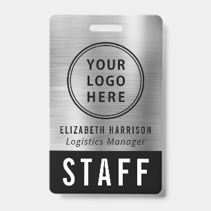 Logo Event Staff Employee Silver Identification Badge