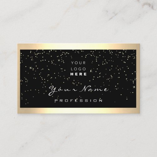 Logo Eyelash  Makeup Artist Hair Gold Confetti Business Card