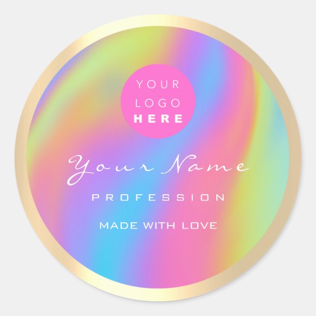 Logo Eyelash Makeup Hair Holograph Body Cosmetics  Classic Round Sticker (Front)