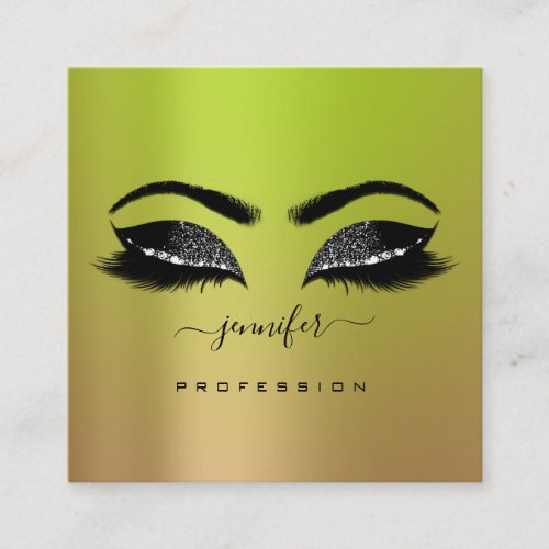 Logo Eyes Green Brown  Professional Makeup Square Business Card