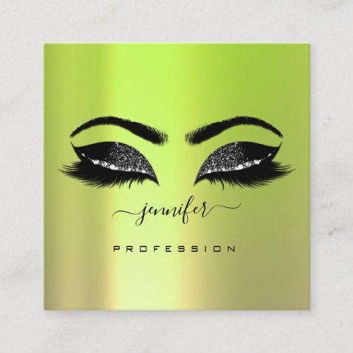 Logo Eyes Greenery  Professional Makeup Square Business Card