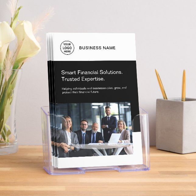 Logo Financial Services Business White Black Brochure (Insitu)