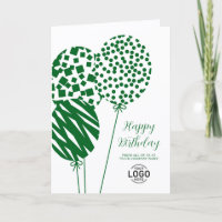 Logo Forest Green Balloons Corporate Birthday Card