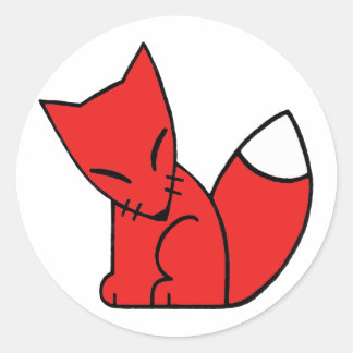 Logo Fox (red) Classic Round Sticker