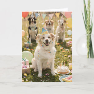 Logo Fun Cute Puppy Dog Corporate Birthday Card