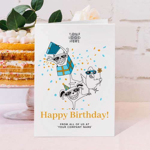 Logo Fun Funny Pet Animals Cute Business Birthday Card