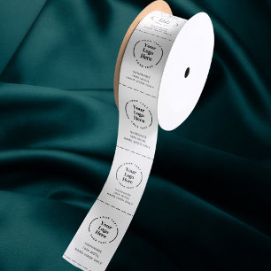 Logo Garment Care Clothing Labels Black White Satin Ribbon