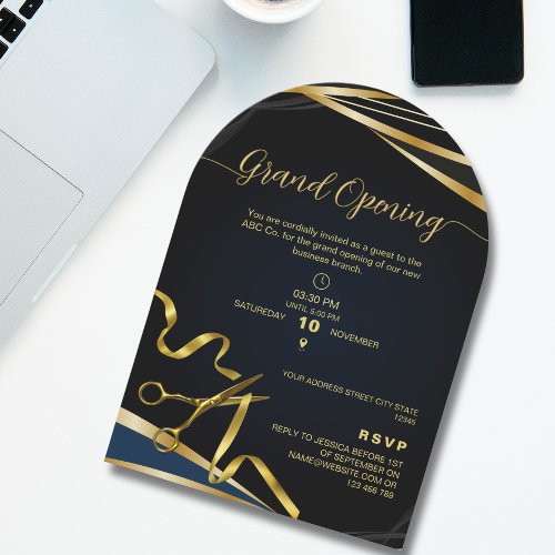 Logo Gold and Black Corporate Grand opening Invite
