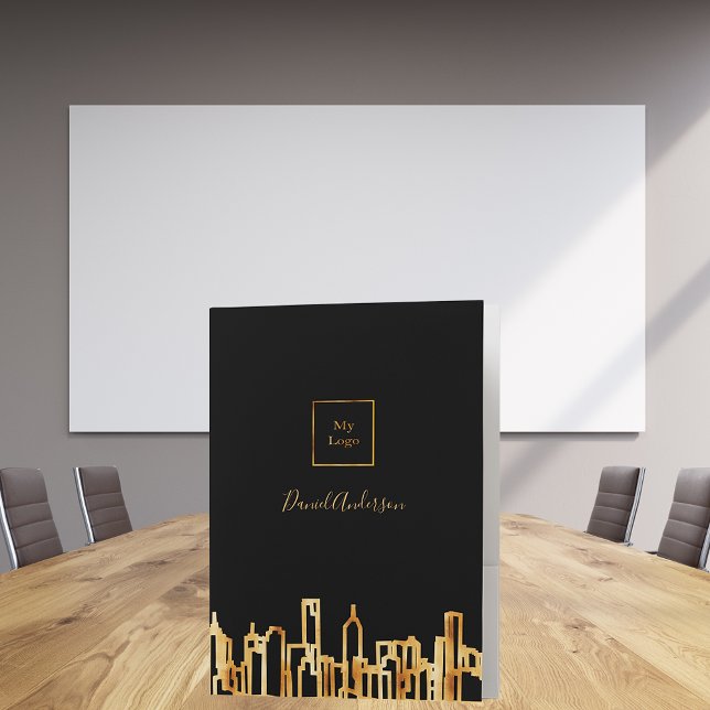 Logo gold city skyline black business real estate pocket folder (Creator Uploaded)